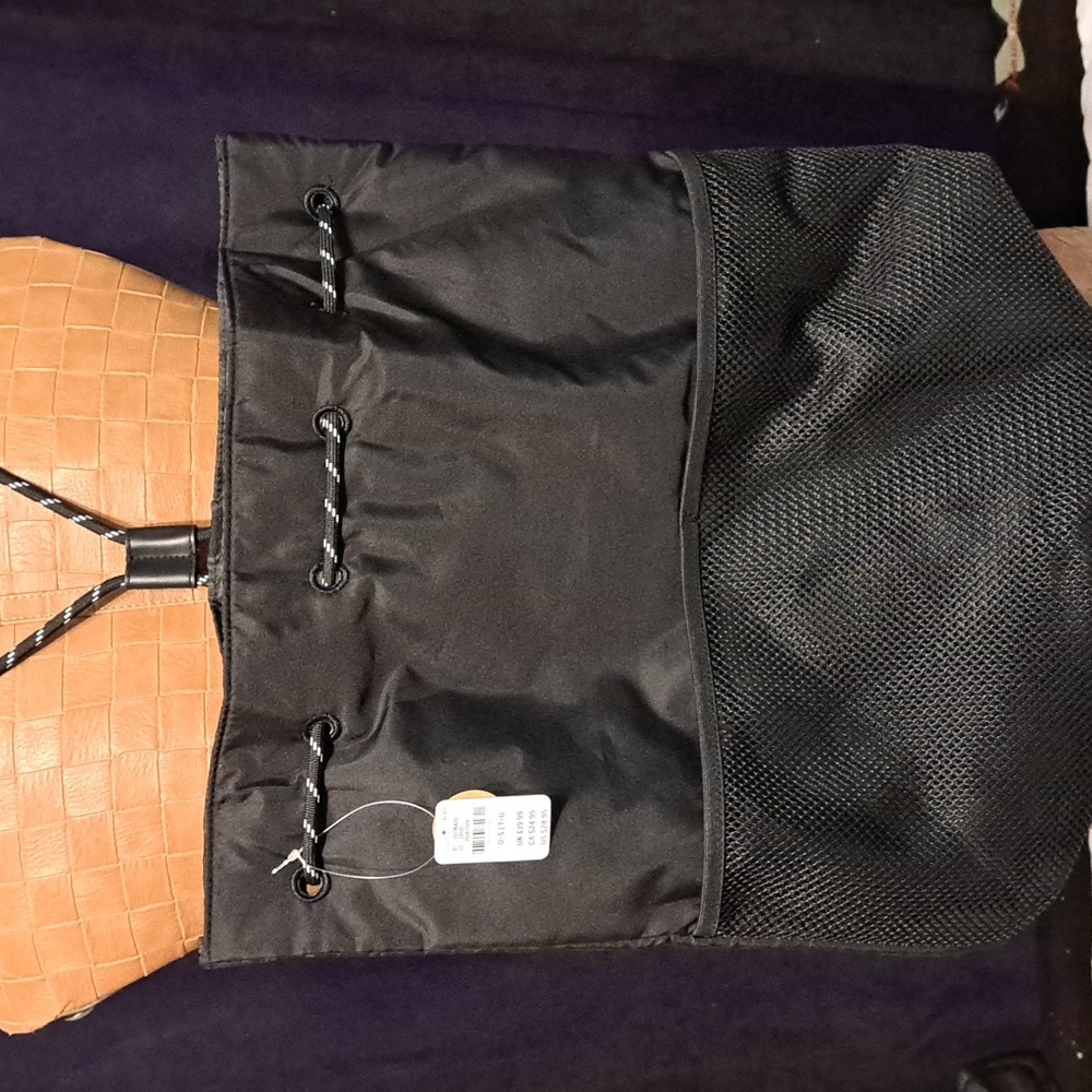 Victoria’s Secret PINK Drawstring Backpack Mesh Black school Beach Bag